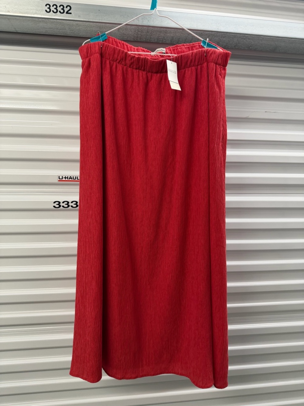 Abercrombie & Fitch Red Maxi Skirt with Elastic Waist